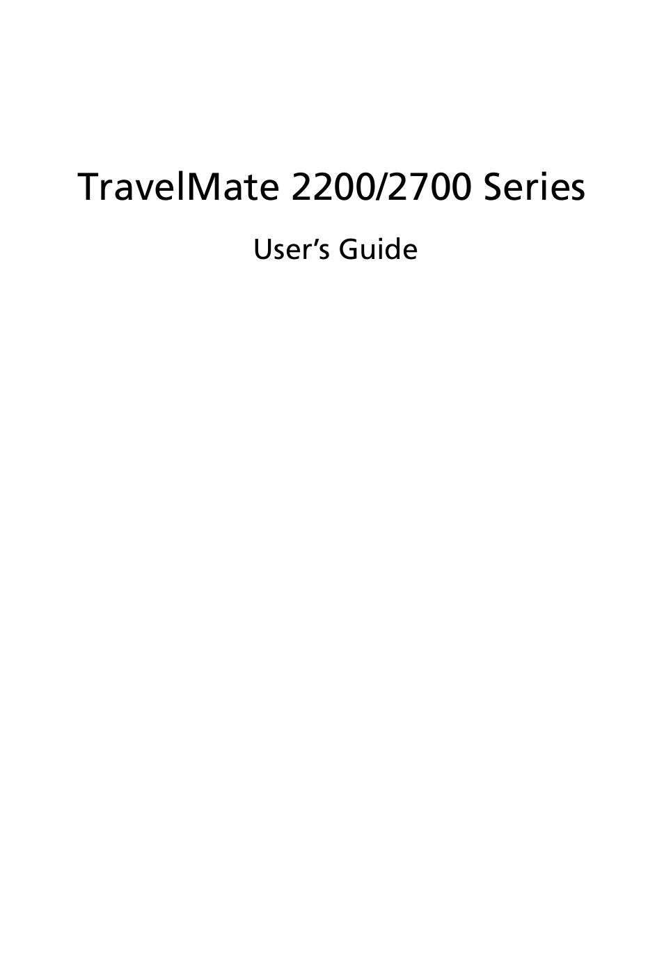 Acer 2200 Series User Manual | 105 pages