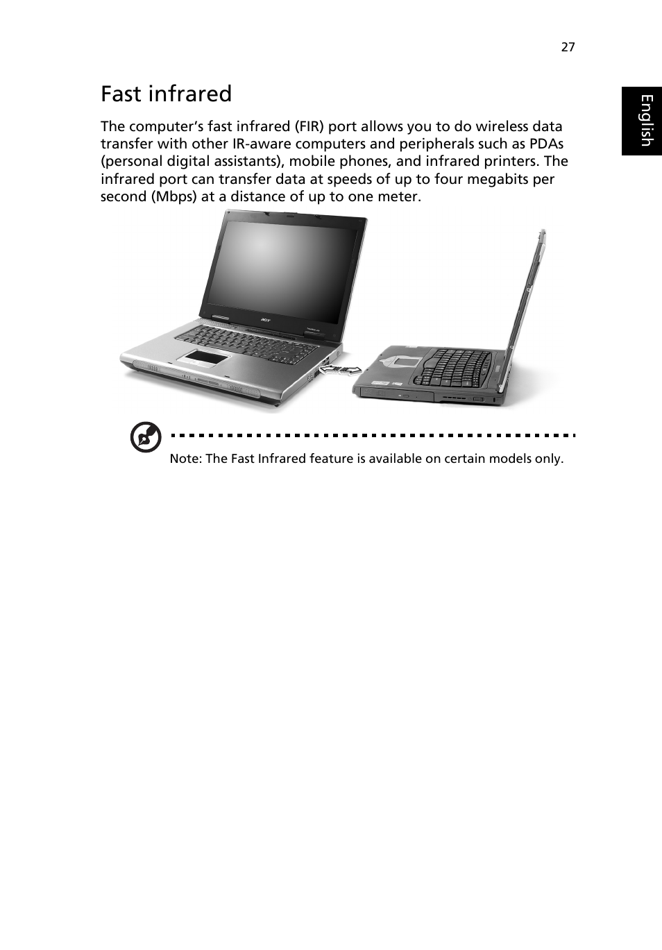 Fast infrared | Acer 2200 Series User Manual | Page 37 / 105