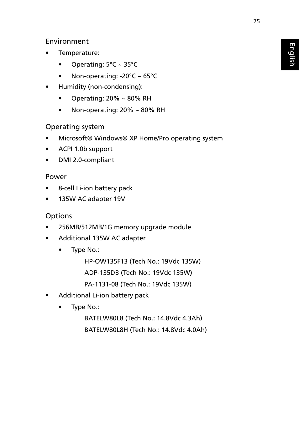 Acer 2200 Series User Manual | Page 85 / 105