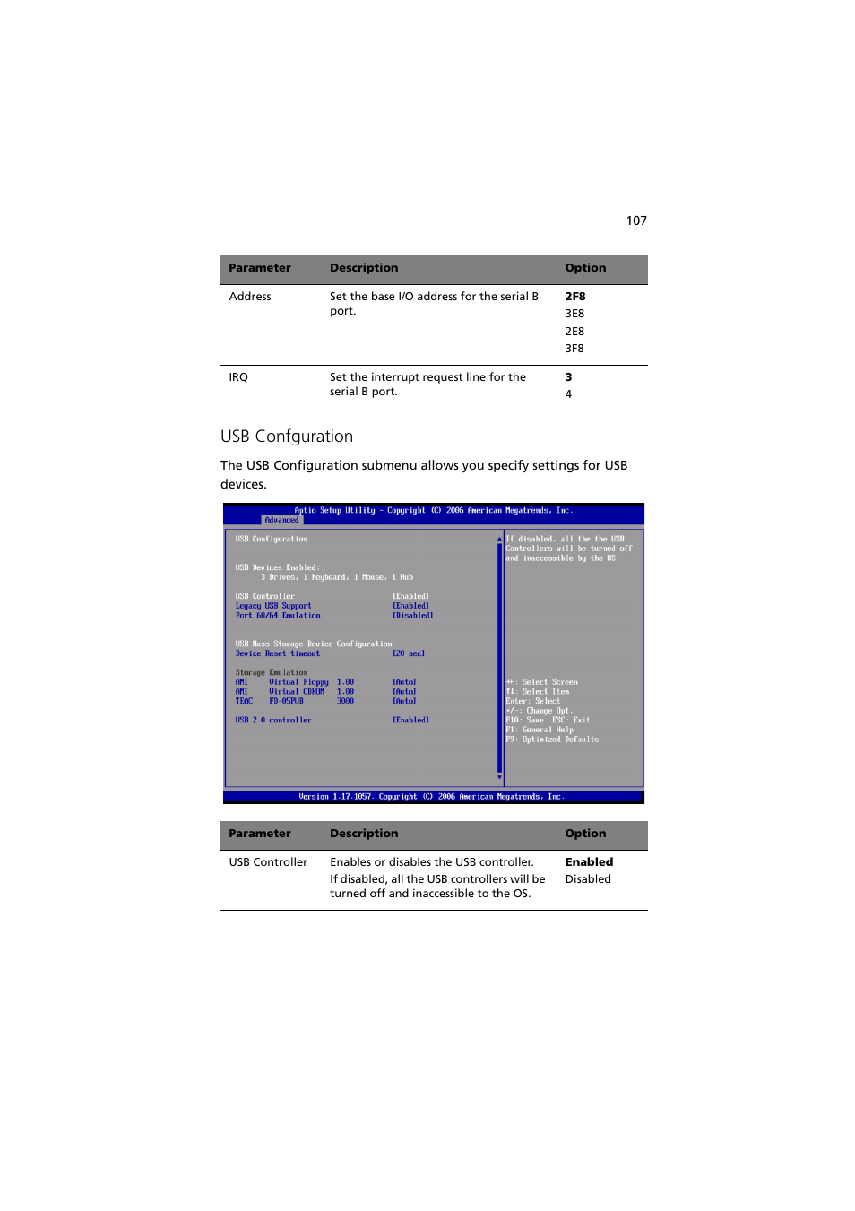 Usb confguration | Acer Network Device Altos R520 User Manual | Page 117 / 184