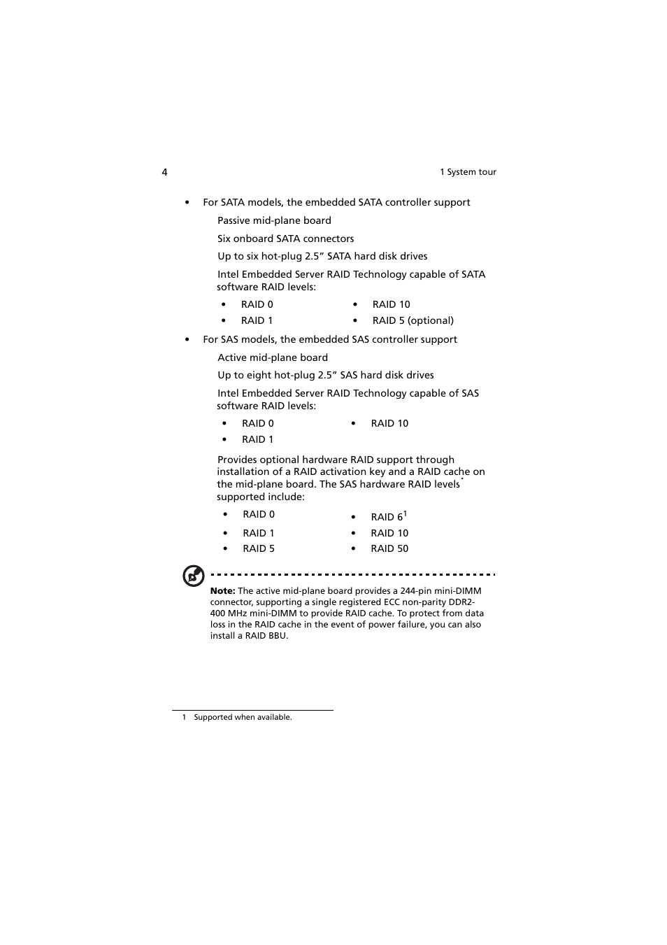 Acer Network Device Altos R520 User Manual | Page 14 / 184