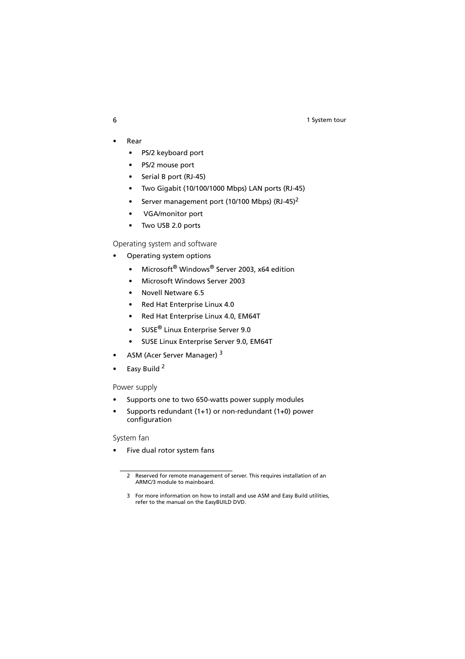 Acer Network Device Altos R520 User Manual | Page 16 / 184