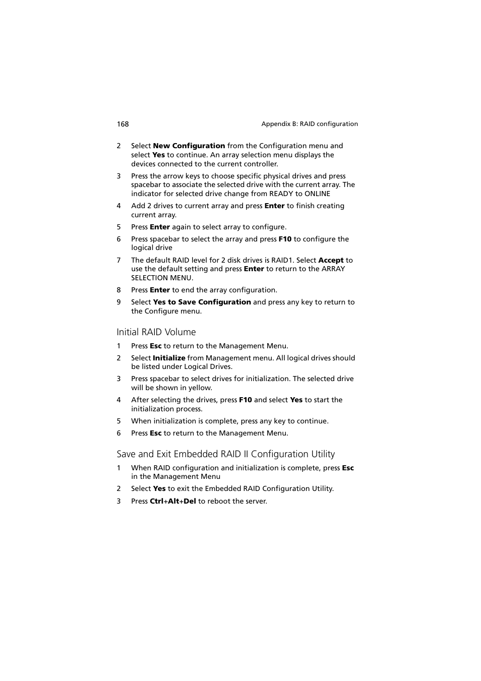 Initial raid volume | Acer Network Device Altos R520 User Manual | Page 178 / 184