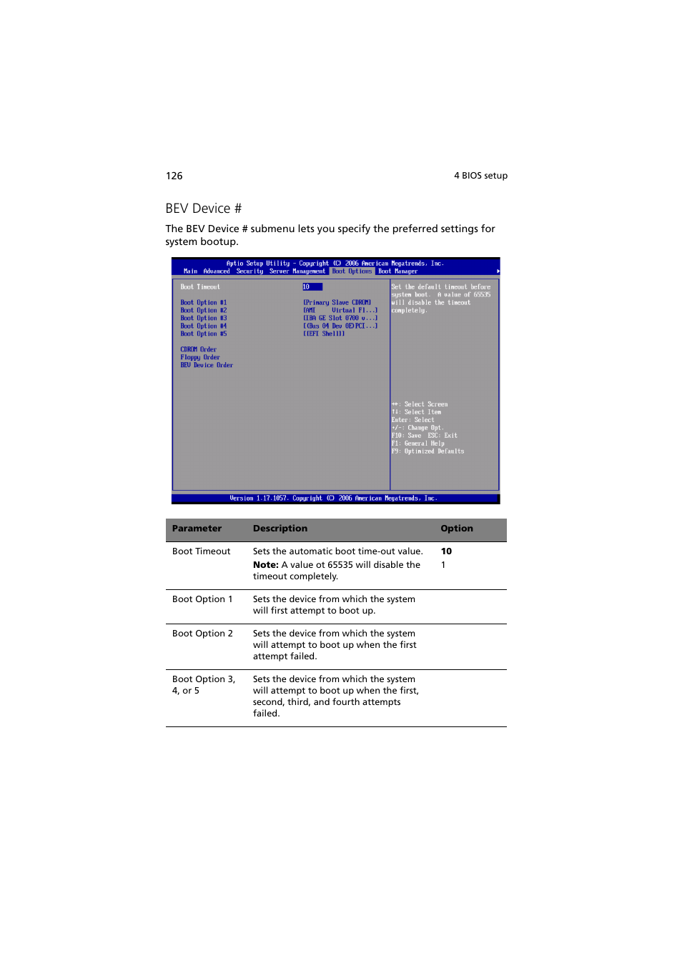 Bev device | Acer Altos R720 Series User Manual | Page 136 / 186