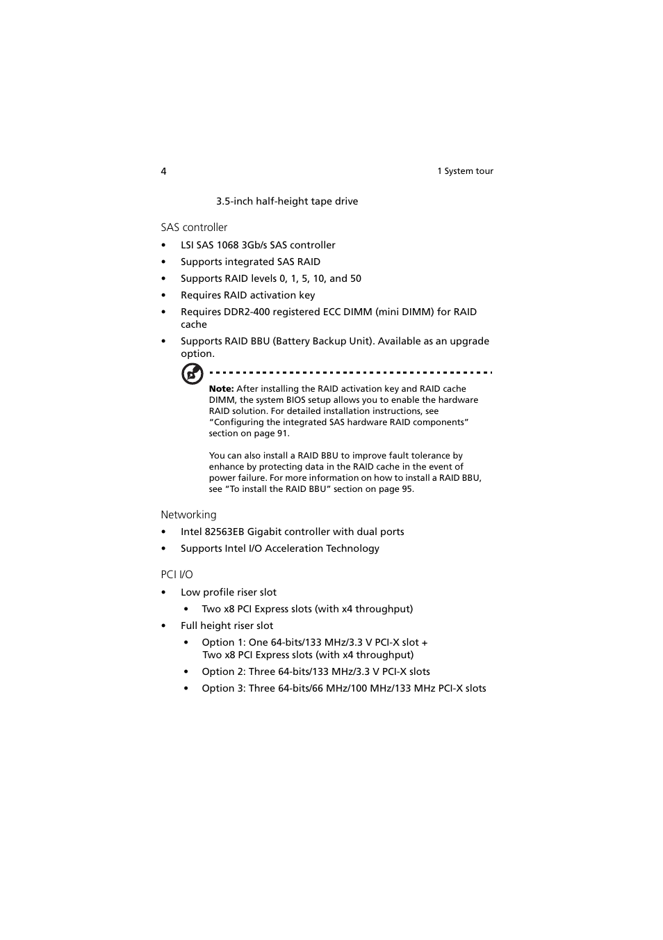 Acer Altos R720 Series User Manual | Page 14 / 186