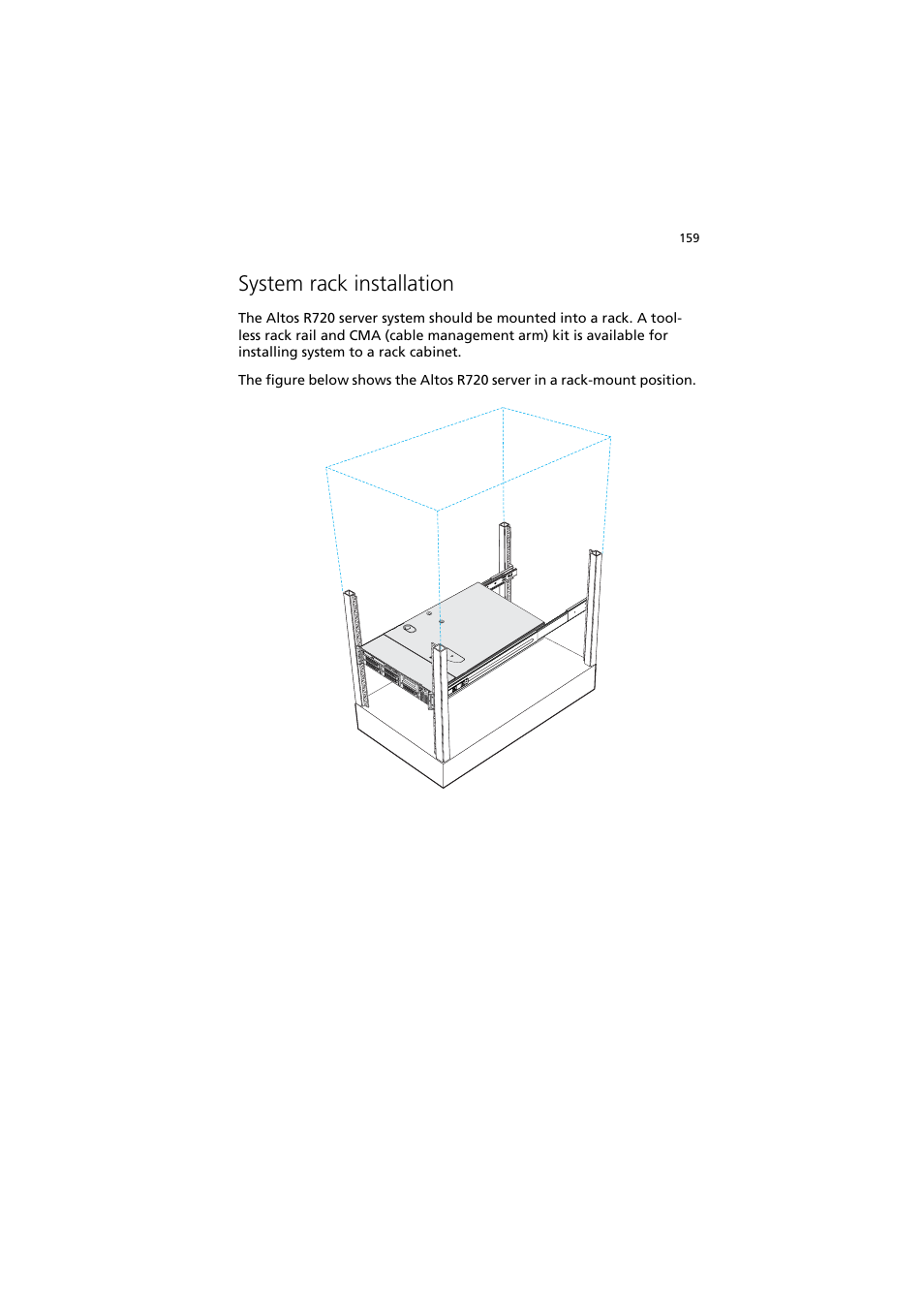 System rack installation | Acer Altos R720 Series User Manual | Page 169 / 186