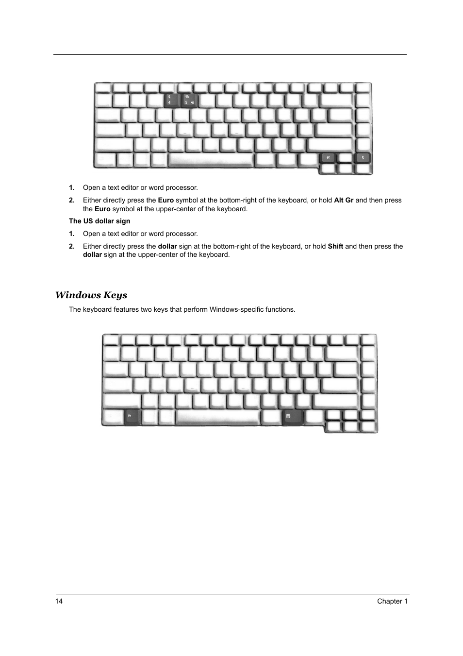 Windows keys | Acer 5510 User Manual | Page 20 / 105