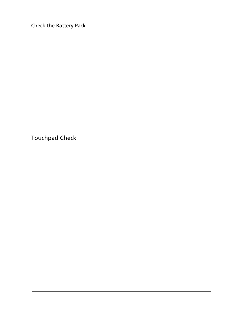 Touchpad check, Check the battery pack | Acer 5220G User Manual | Page 117 / 180