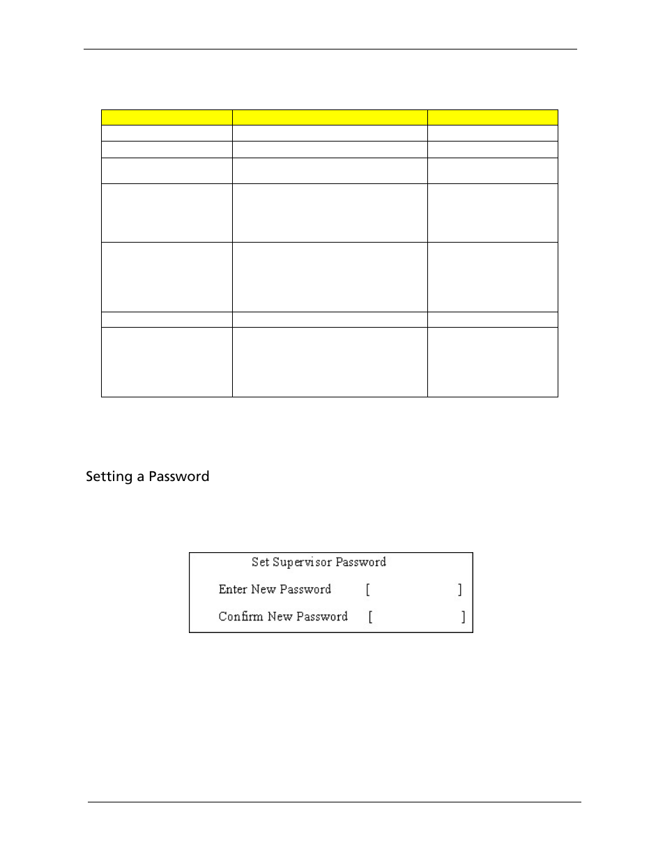 Setting a password | Acer 5220G User Manual | Page 56 / 180