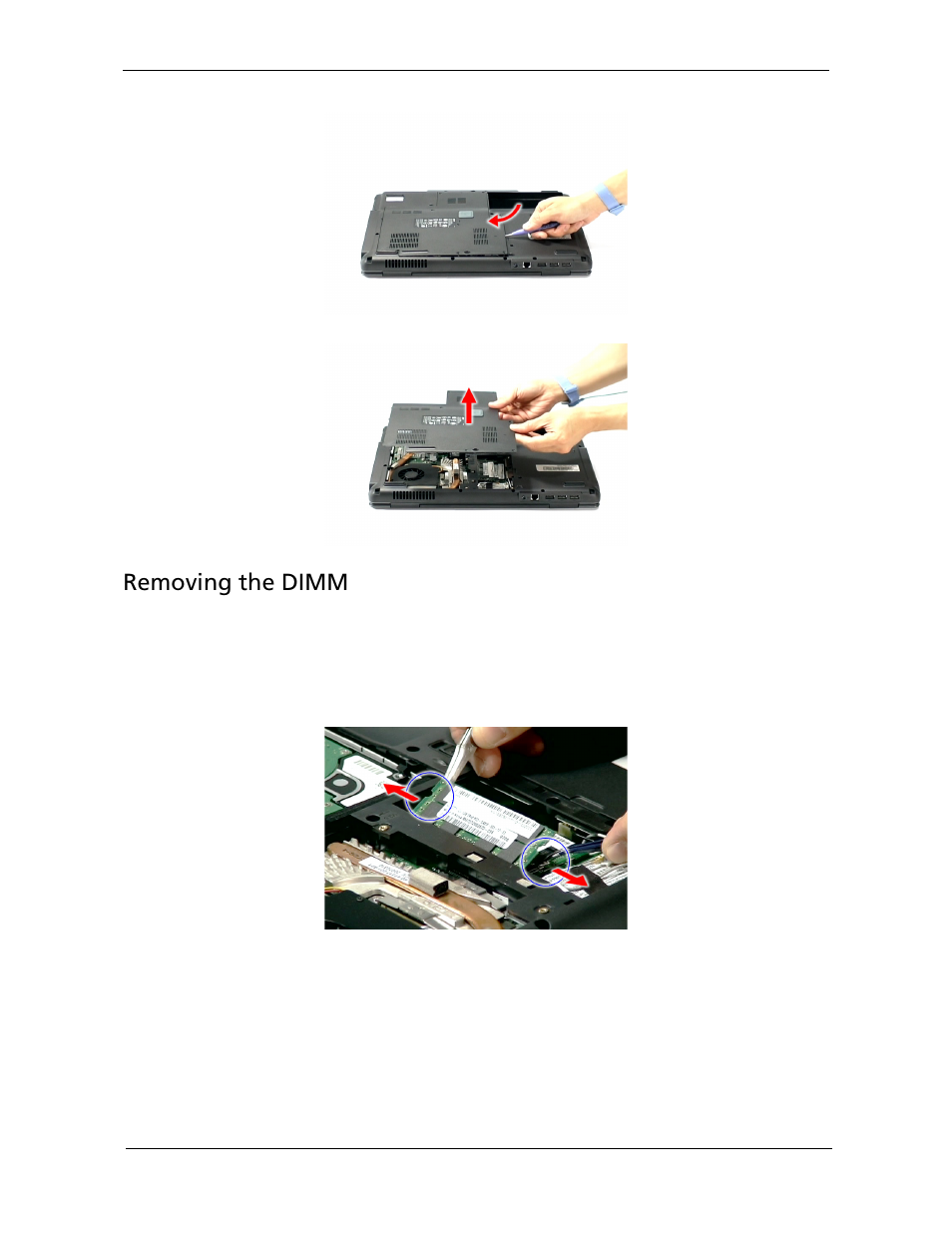 Removing the dimm | Acer 5220G User Manual | Page 73 / 180