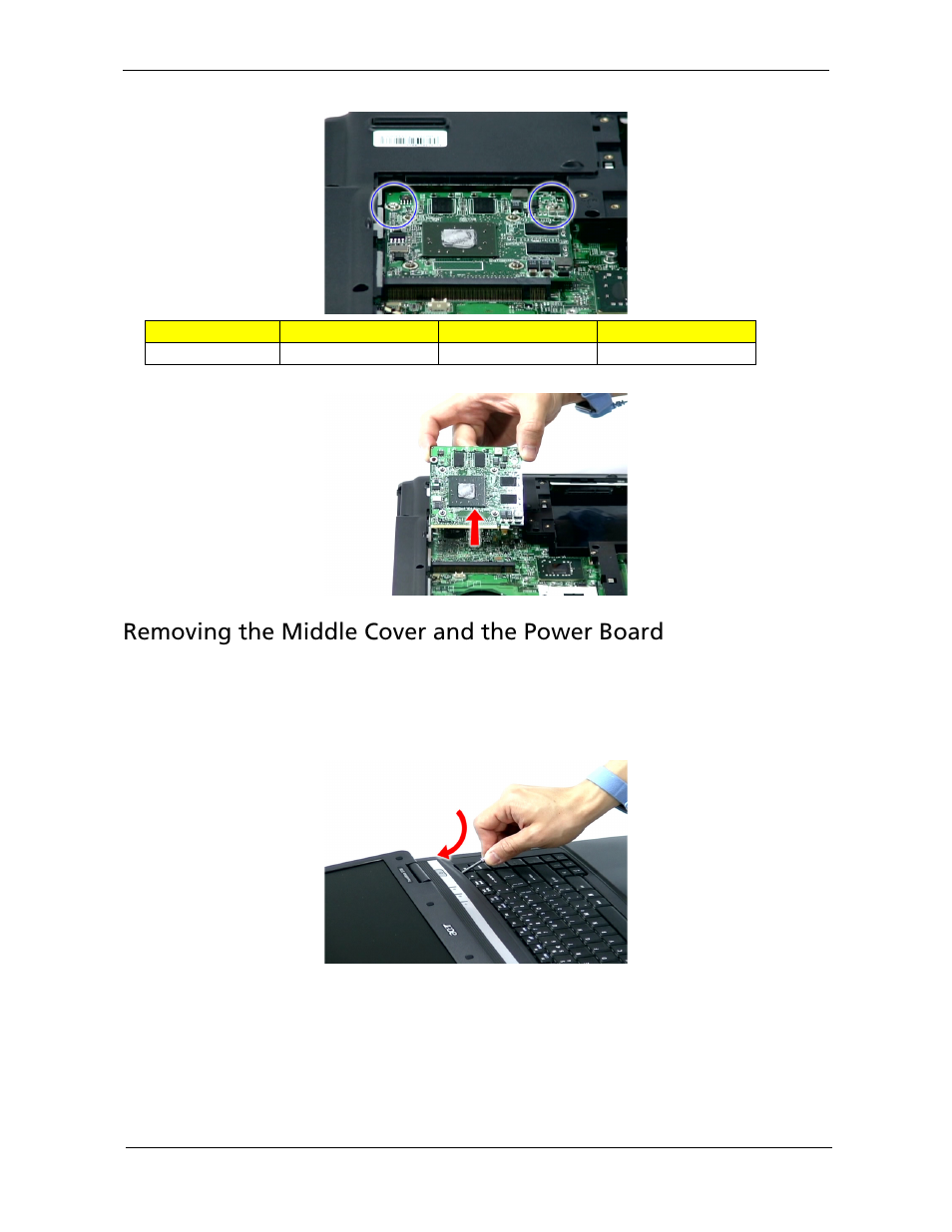 Removing the middle cover and the power board | Acer 5220G User Manual | Page 85 / 180