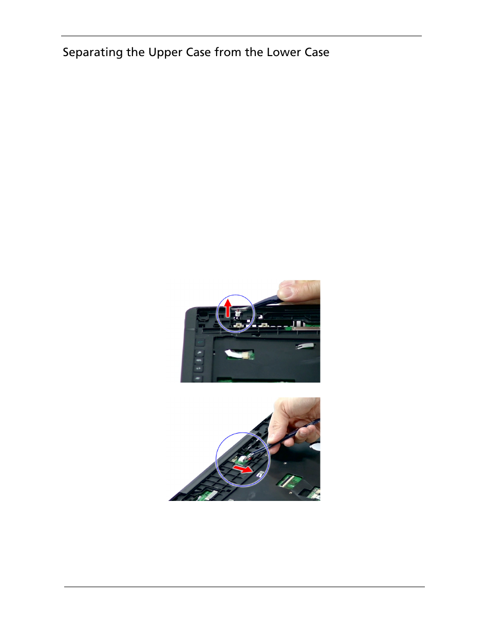 Separating the upper case from the lower case | Acer 5220G User Manual | Page 92 / 180