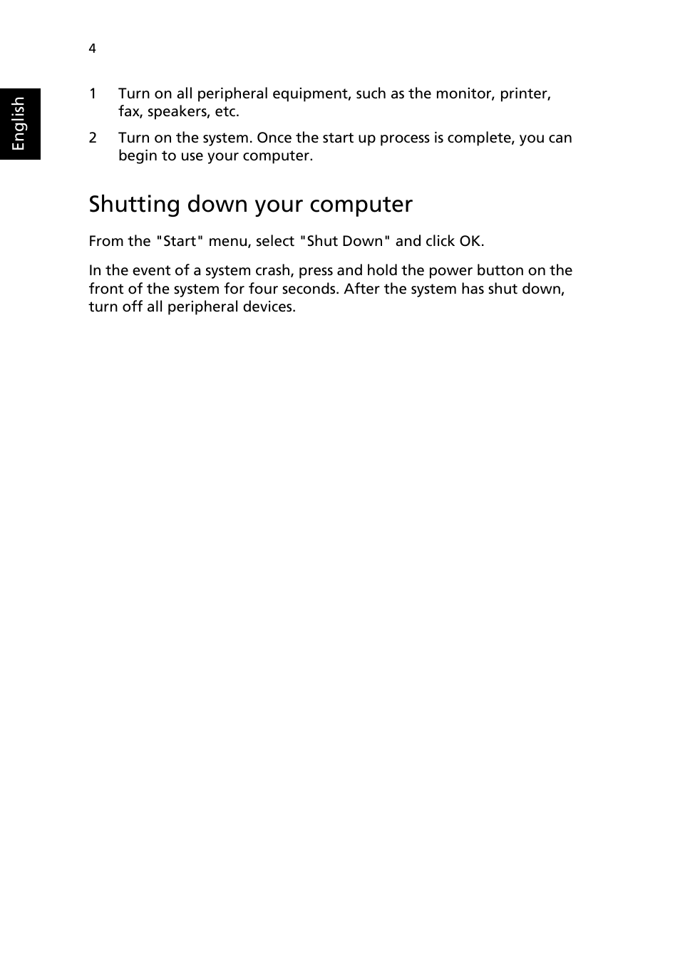 Shutting down your computer | Acer Aspire R3600 User Manual | Page 14 / 36