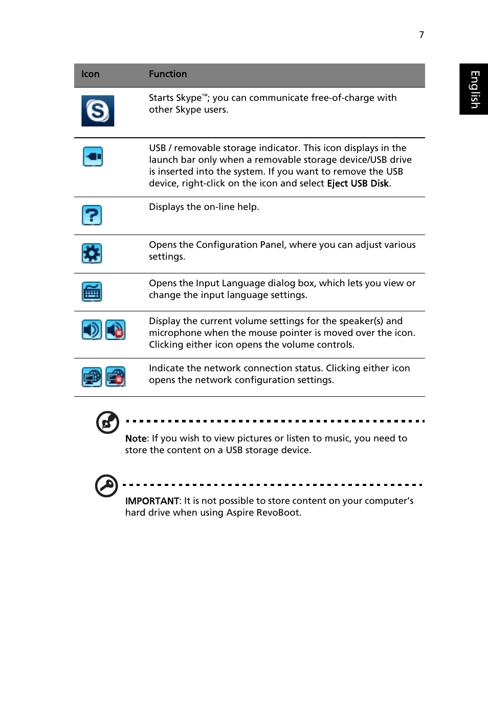 Englis h | Acer Aspire R3600 User Manual | Page 17 / 36