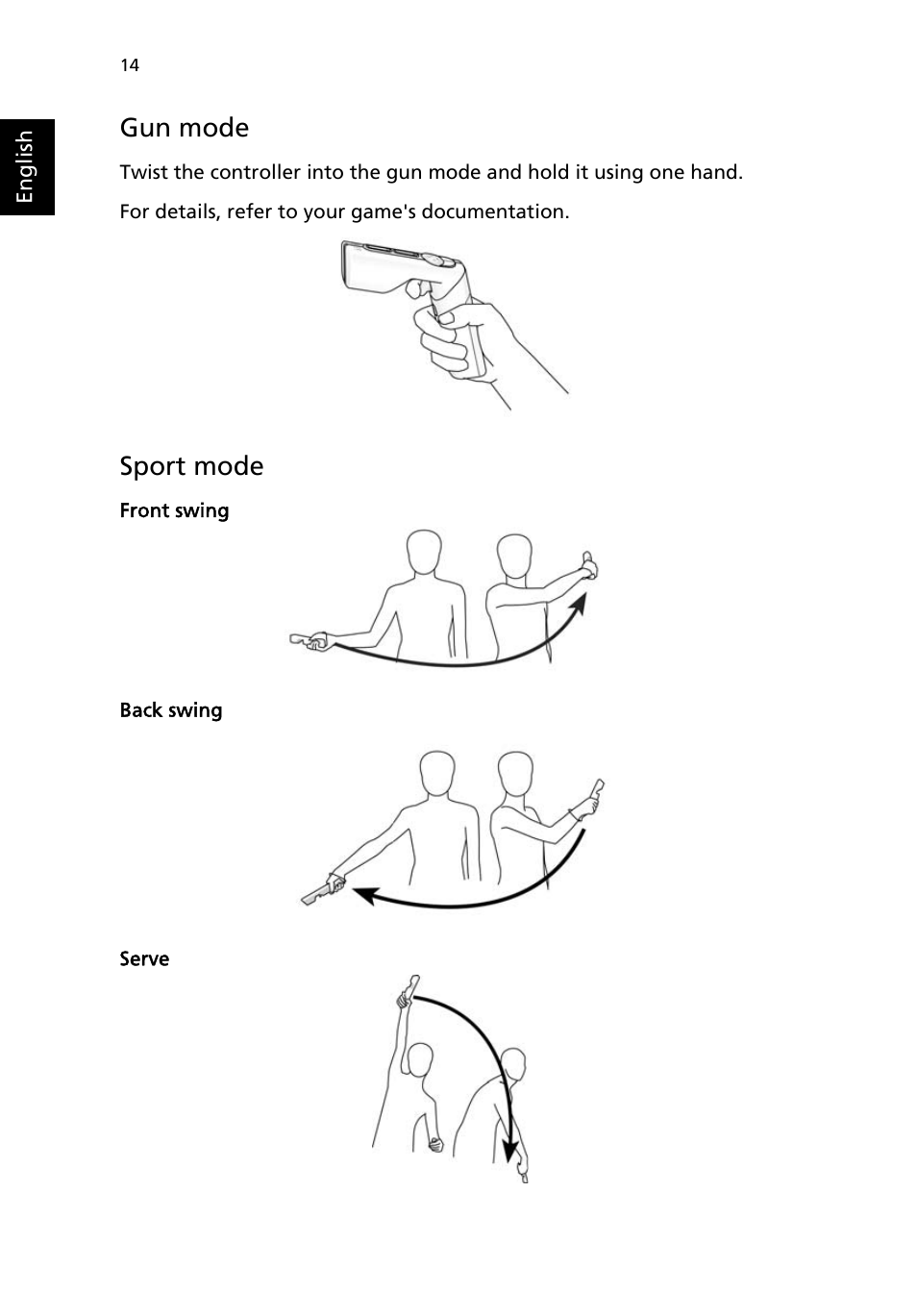 Gun mode, Sport mode | Acer Aspire R3600 User Manual | Page 24 / 36