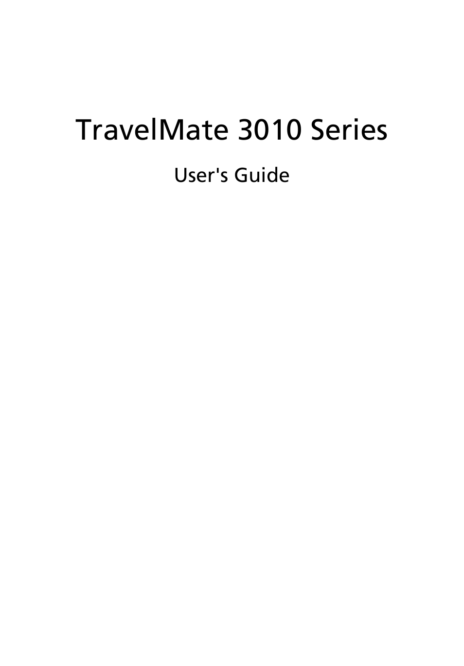 Acer 3010 User Manual | 88 pages