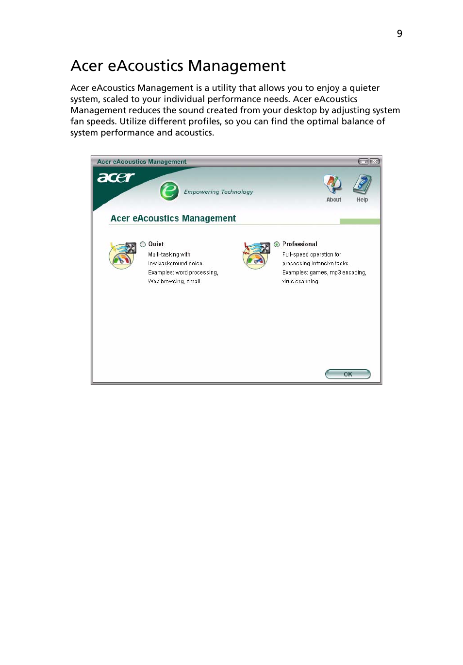 Acer eacoustics management | Acer 6800 User Manual | Page 17 / 100