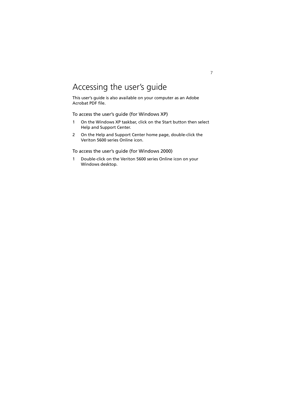 Accessing the user’s guide | Acer 5600 series User Manual | Page 13 / 122