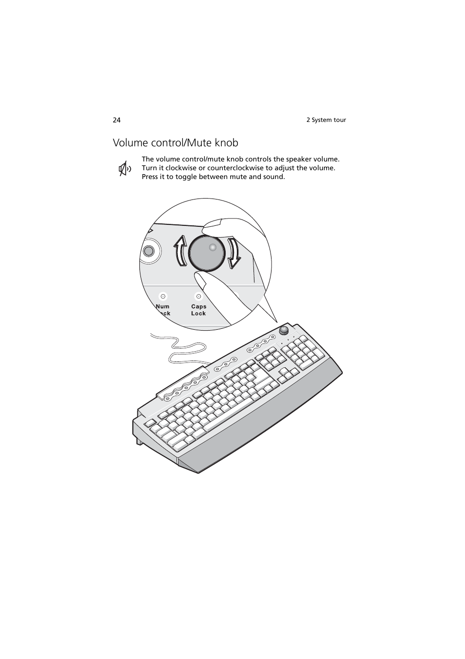 Volume control/mute knob | Acer 5600 series User Manual | Page 30 / 122