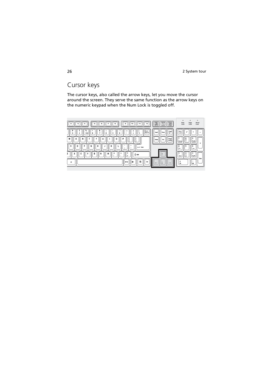 Cursor keys | Acer 5600 series User Manual | Page 32 / 122