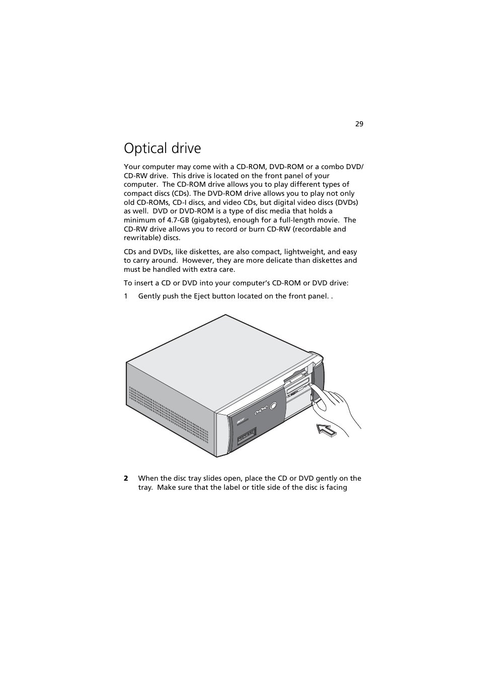 Optical drive | Acer 5600 series User Manual | Page 35 / 122