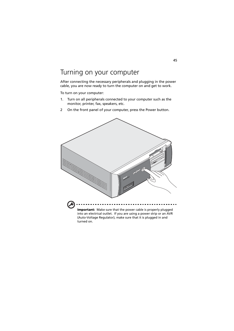 Turning on your computer | Acer 5600 series User Manual | Page 51 / 122