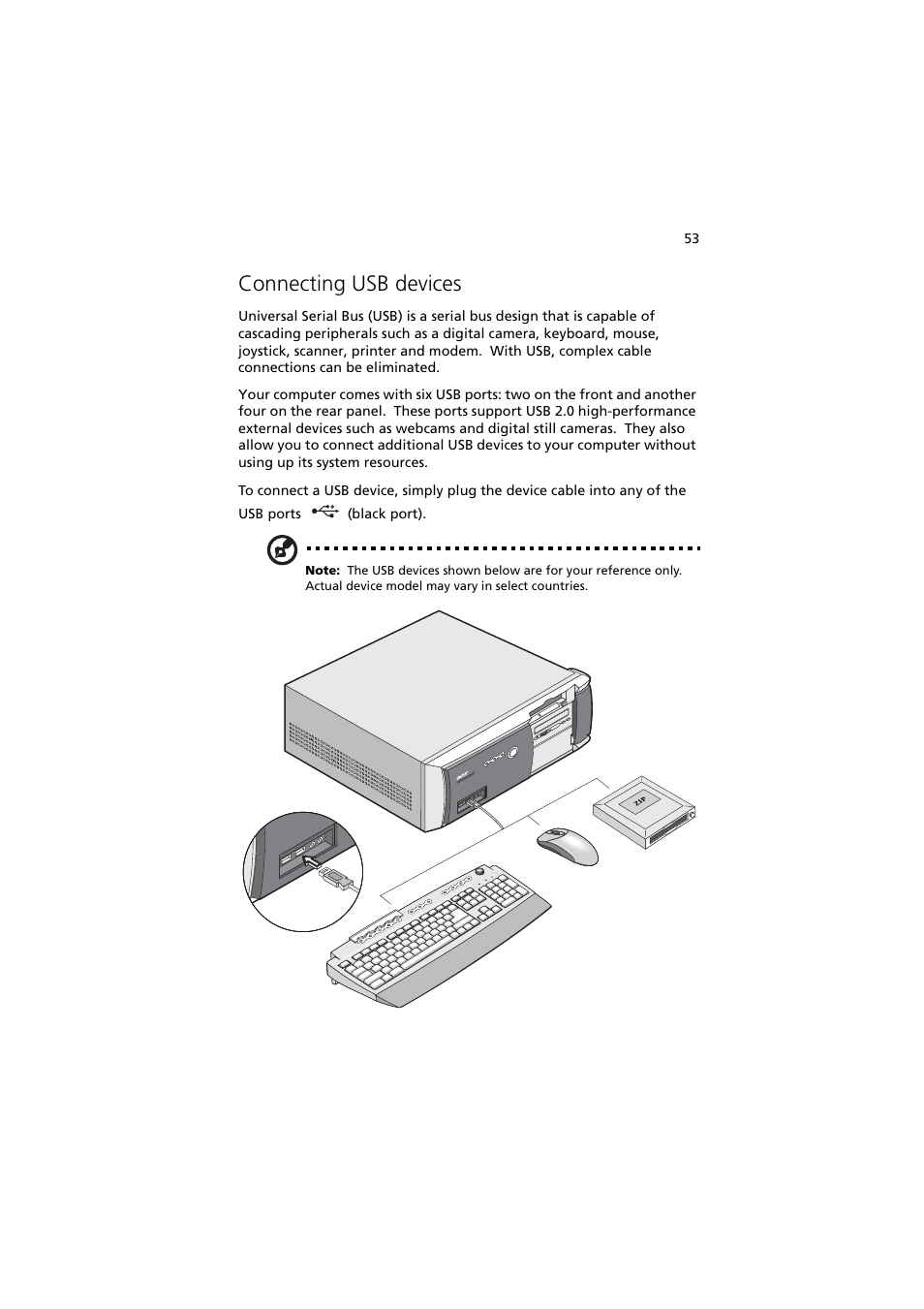 Connecting usb devices | Acer 5600 series User Manual | Page 59 / 122