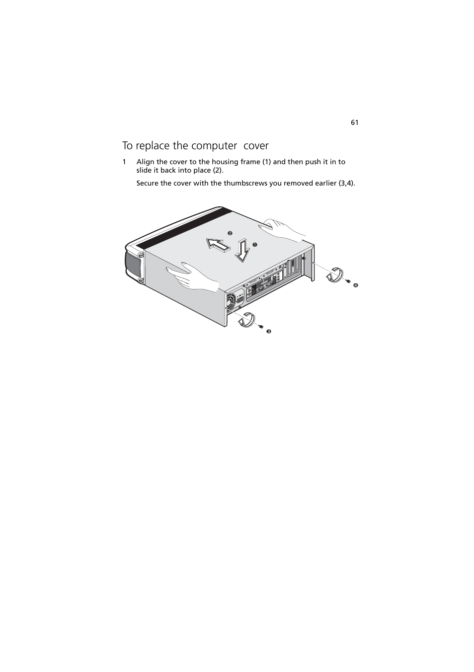To replace the computer cover | Acer 5600 series User Manual | Page 67 / 122