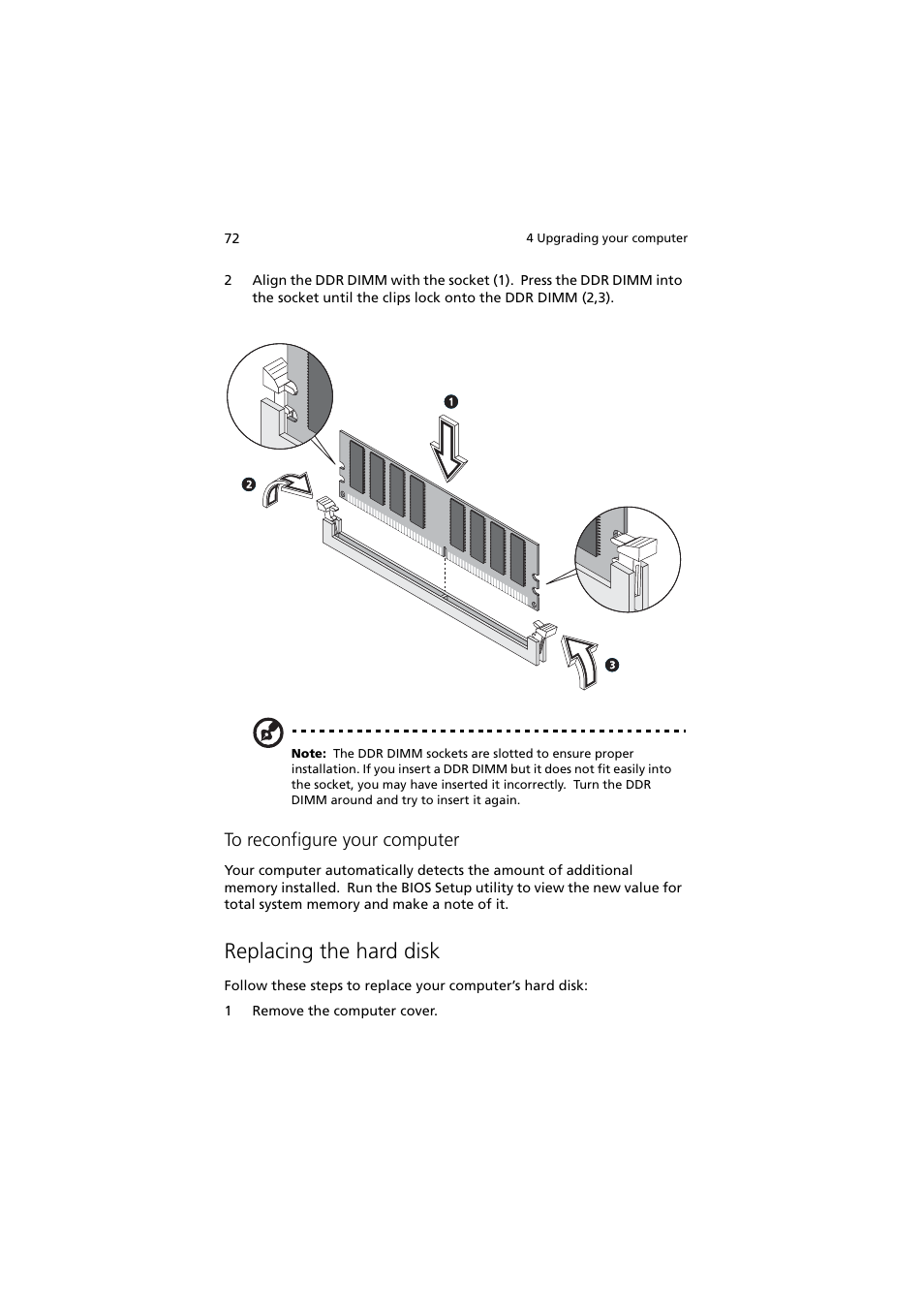 Replacing the hard disk | Acer 5600 series User Manual | Page 78 / 122