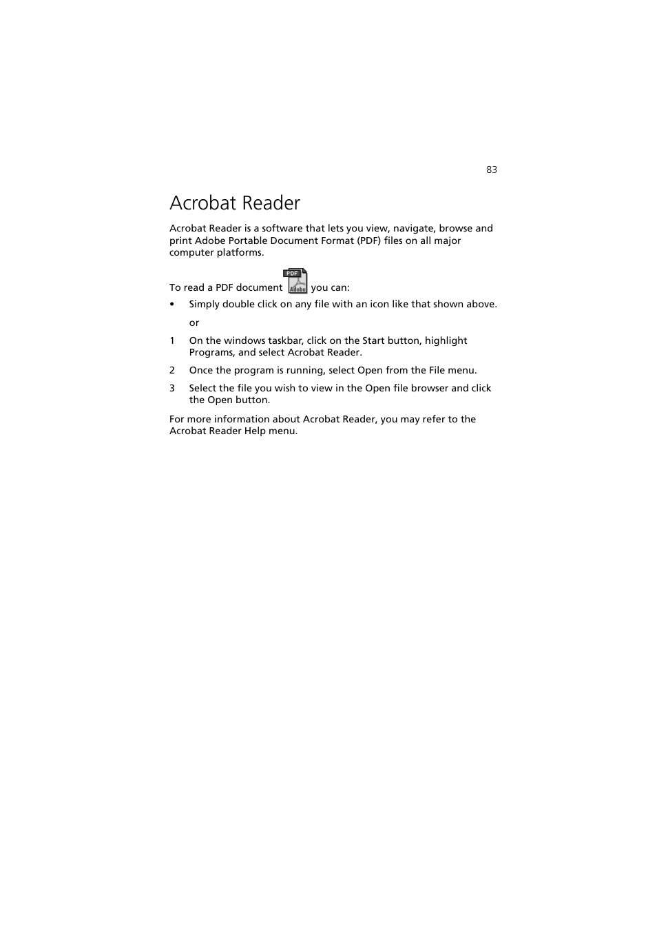 Acrobat reader | Acer 5600 series User Manual | Page 89 / 122