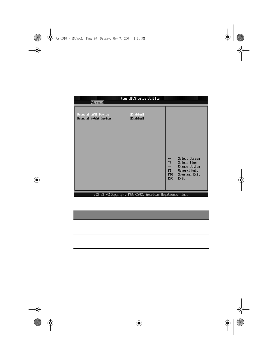 Onboard device configuration | Acer Altos G310 User Manual | Page 109 / 130