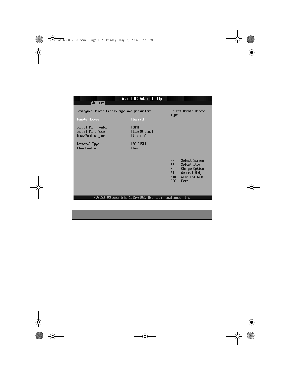 Remote access configuration | Acer Altos G310 User Manual | Page 112 / 130
