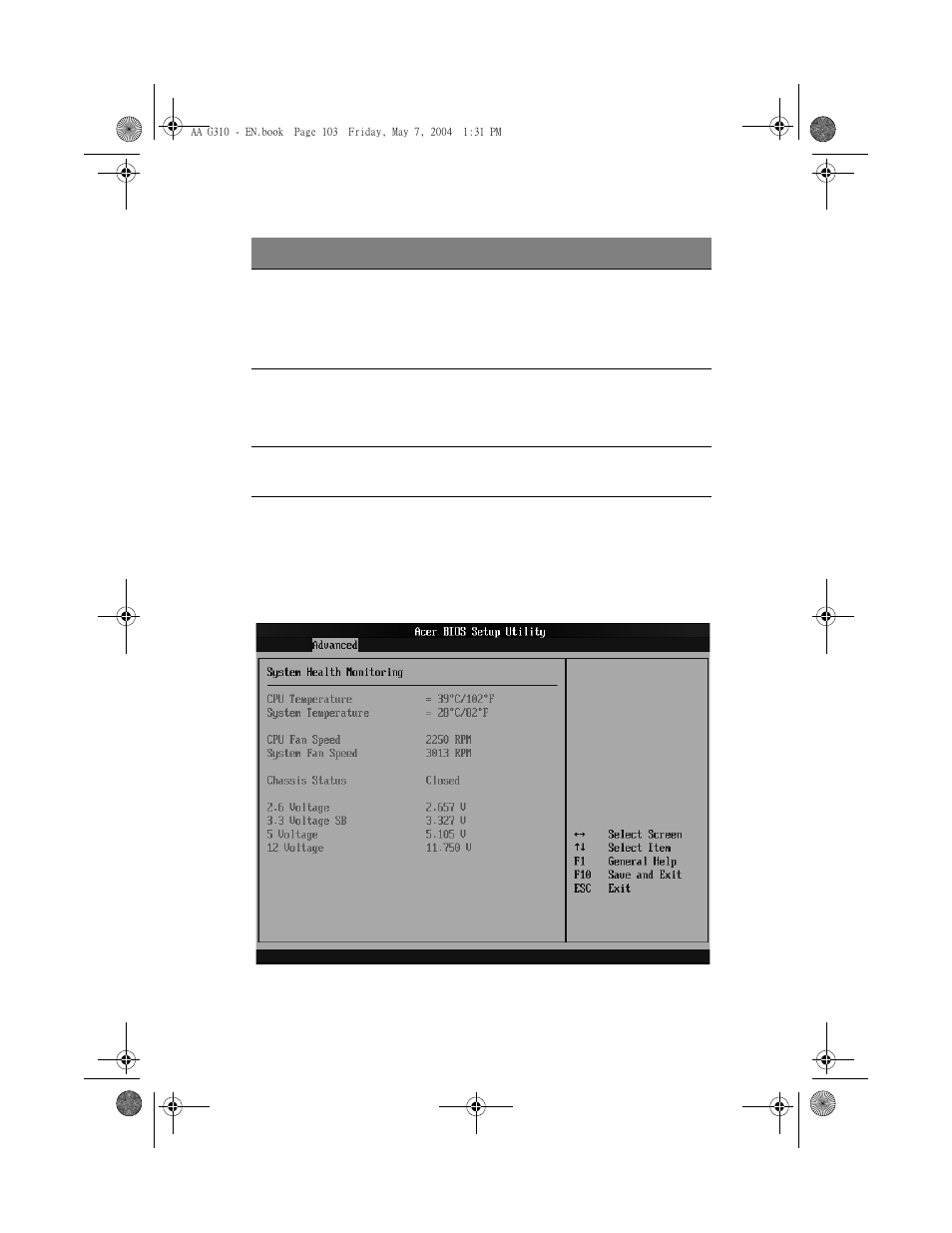 System health monitoring | Acer Altos G310 User Manual | Page 113 / 130