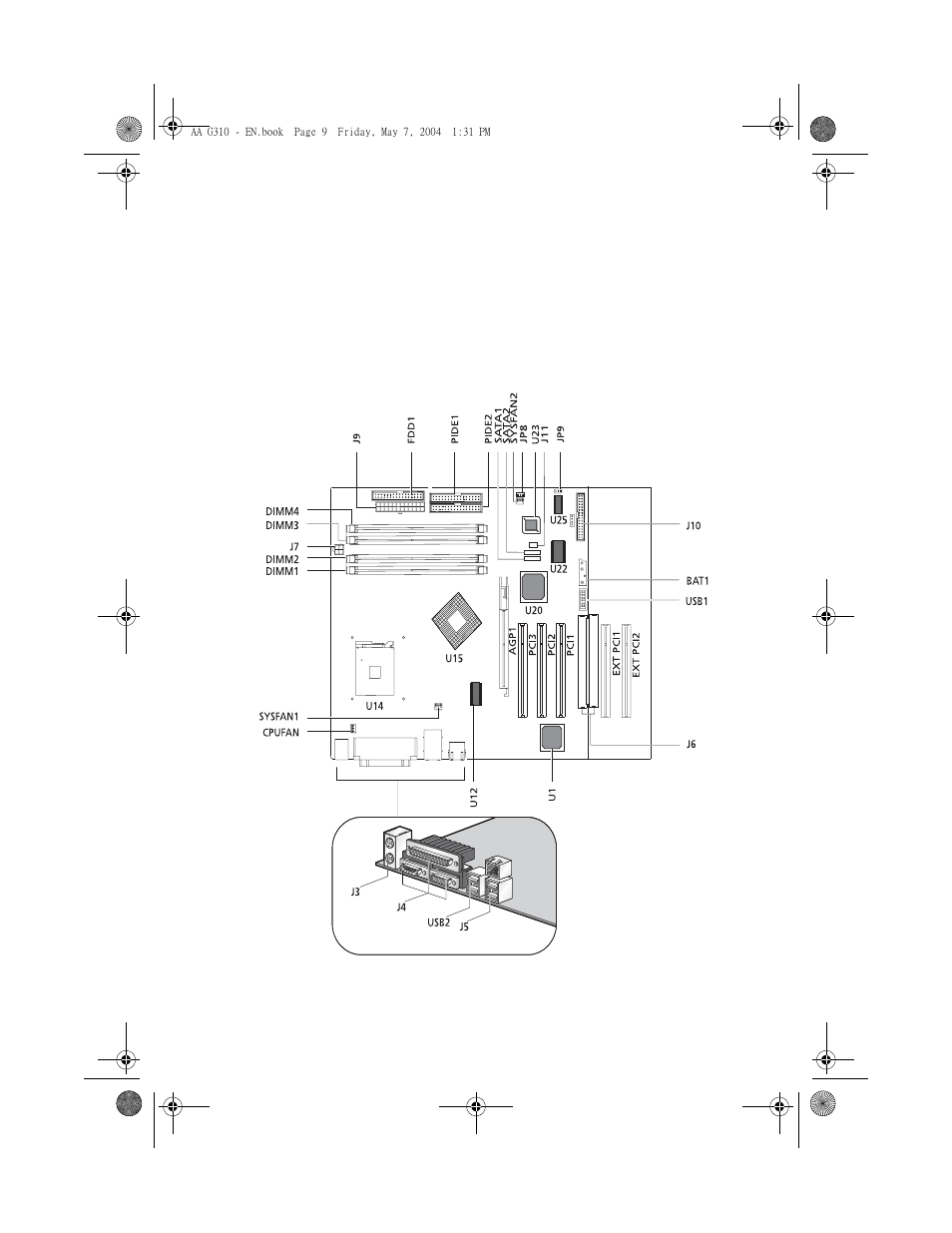 System board, Mainboard layout | Acer Altos G310 User Manual | Page 19 / 130