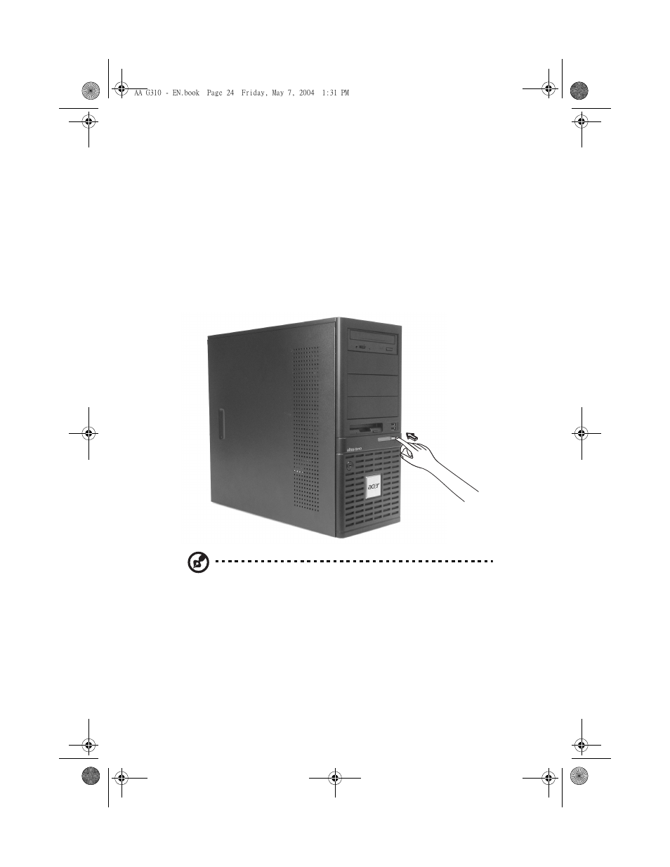 System startup, Turning on the system | Acer Altos G310 User Manual | Page 34 / 130