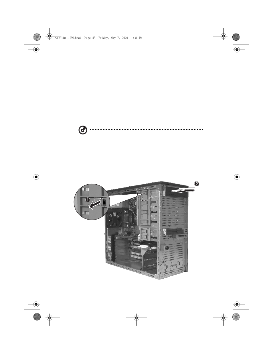 Installing and removing storage devices, To install a 5.25-inch storage device | Acer Altos G310 User Manual | Page 53 / 130