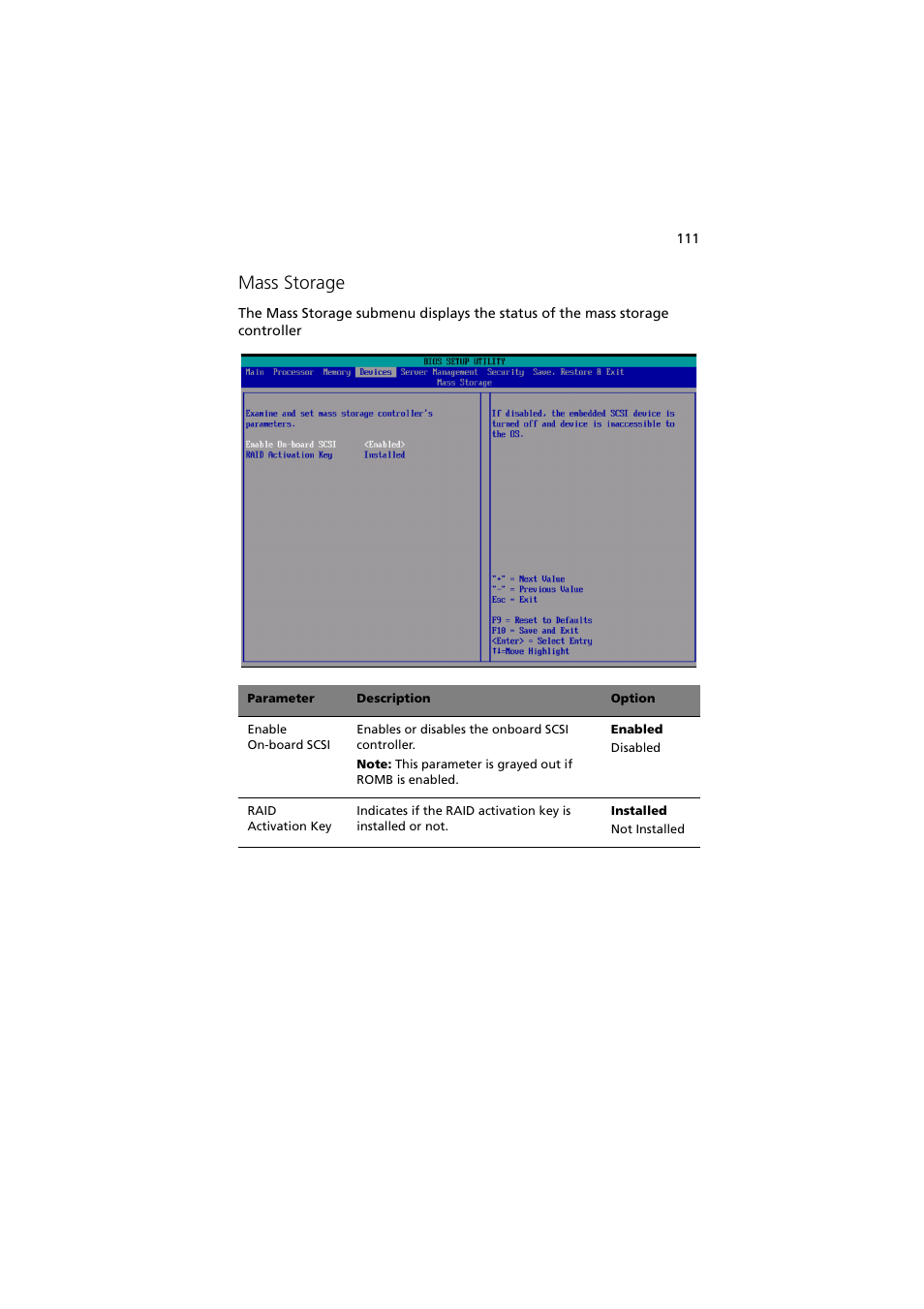Mass storage | Acer Altos R910 Series User Manual | Page 121 / 192
