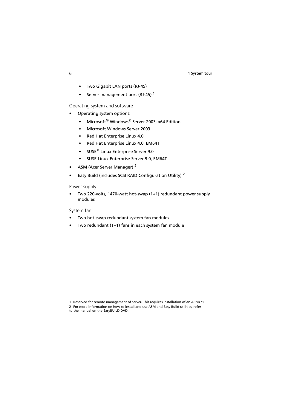 Acer Altos R910 Series User Manual | Page 16 / 192