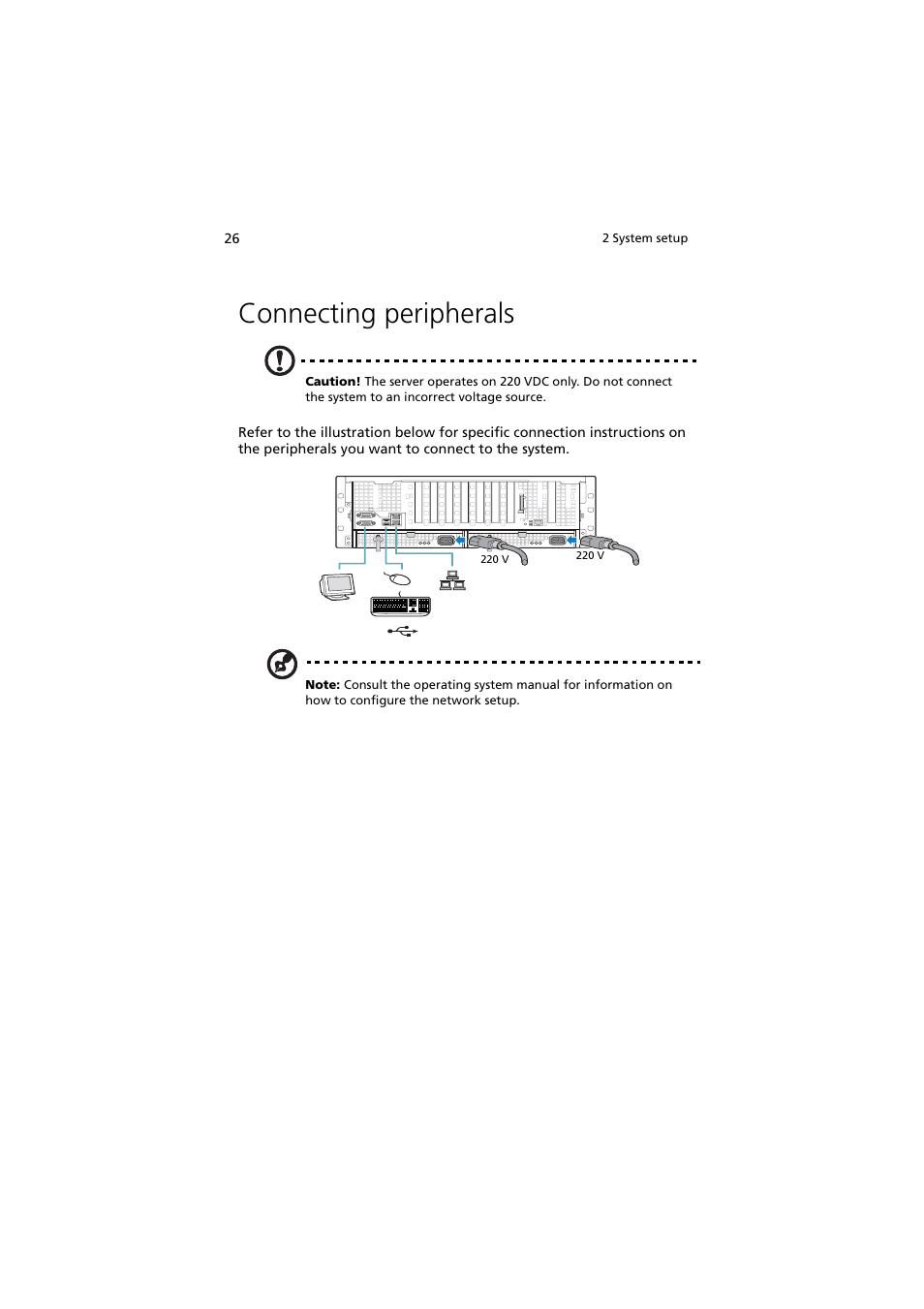 Connecting peripherals | Acer Altos R910 Series User Manual | Page 36 / 192