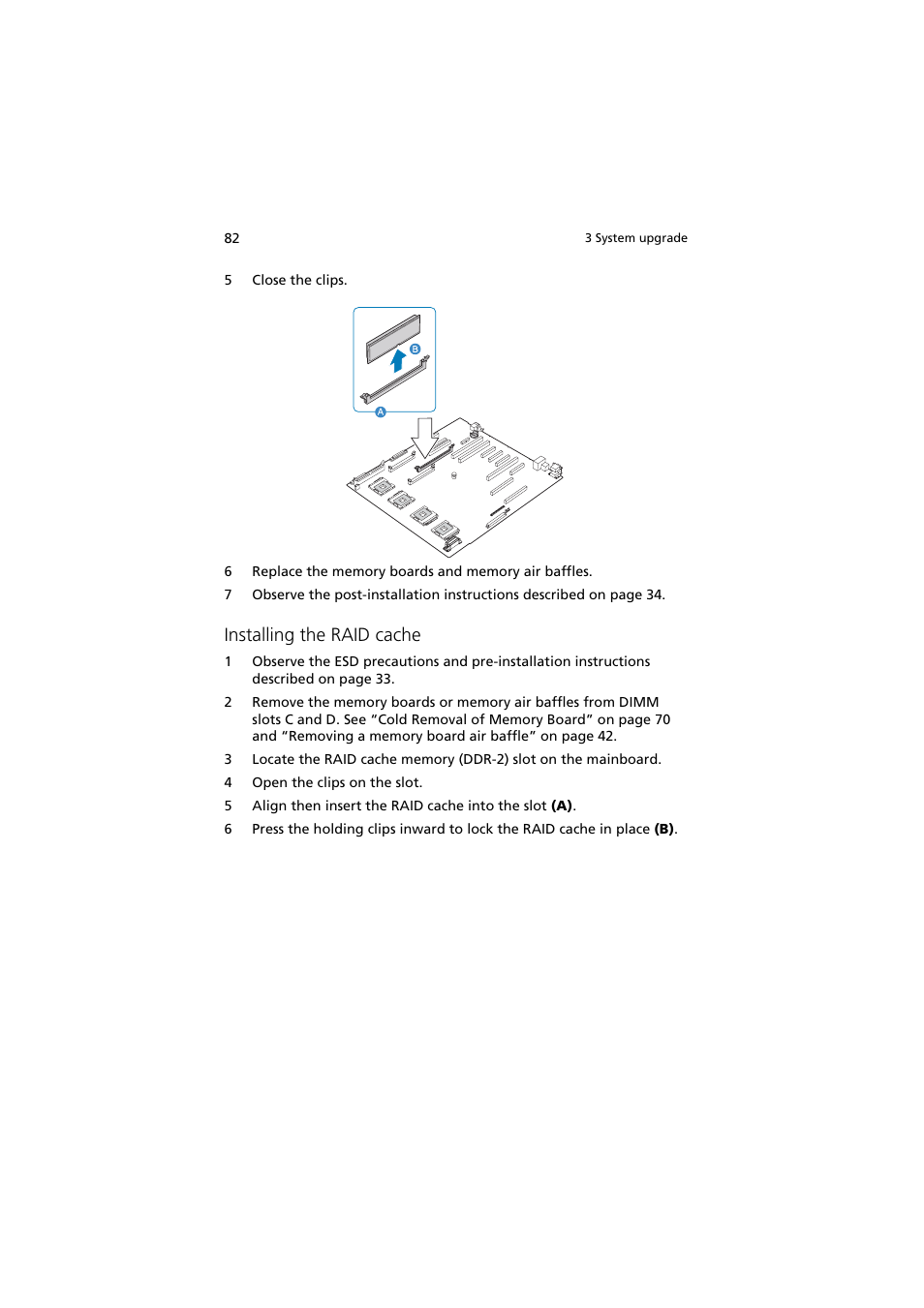 Installing the raid cache | Acer Altos R910 Series User Manual | Page 92 / 192