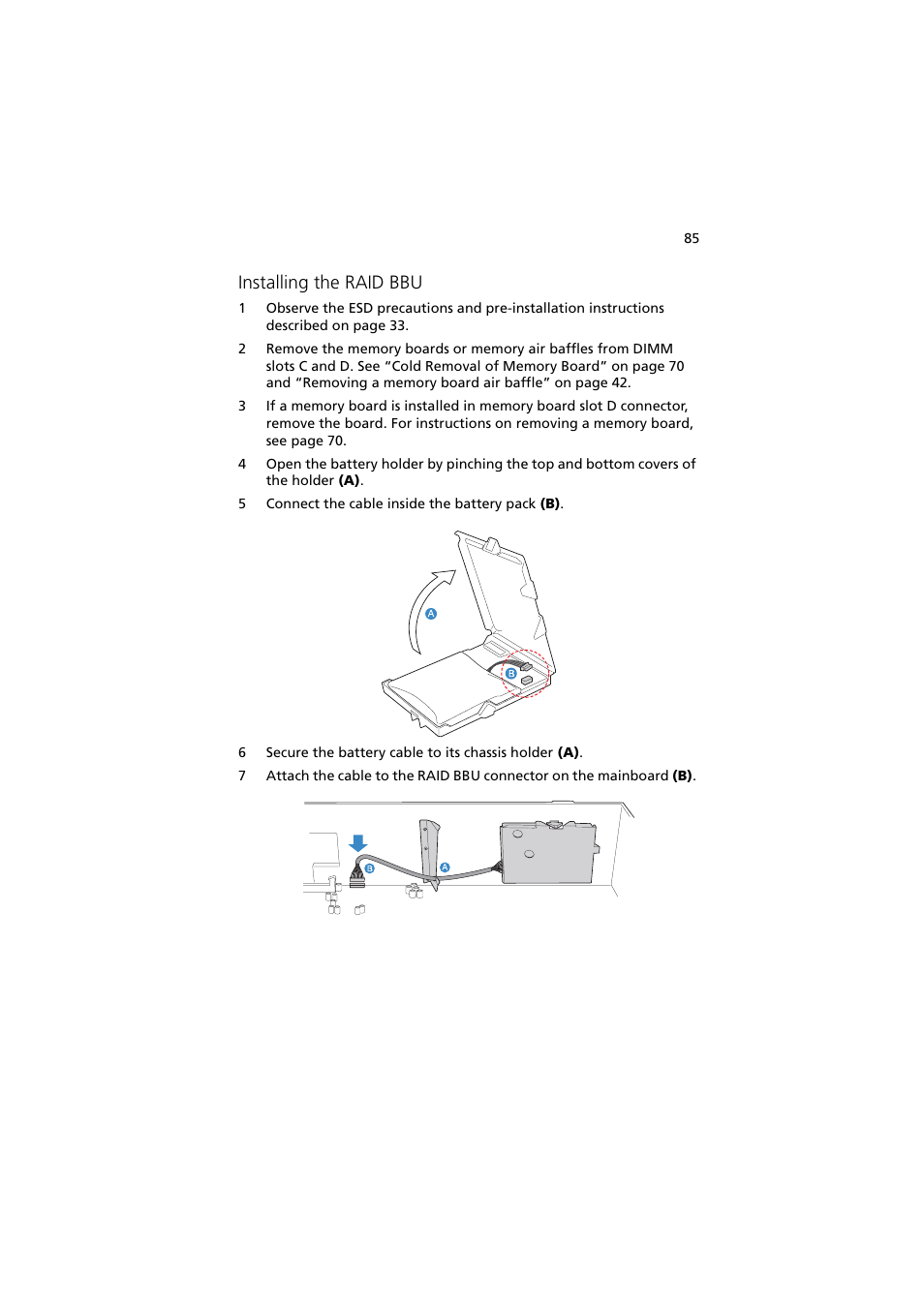 Installing the raid bbu | Acer Altos R910 Series User Manual | Page 95 / 192