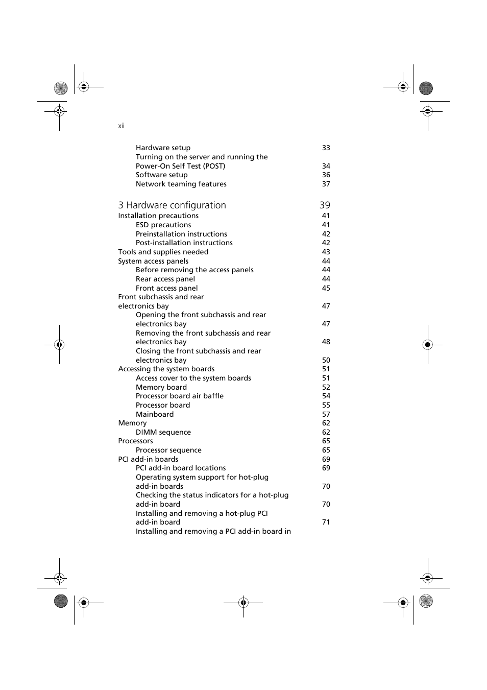 3 hardware configuration 39 | Acer Altos G900 User Manual | Page 12 / 248