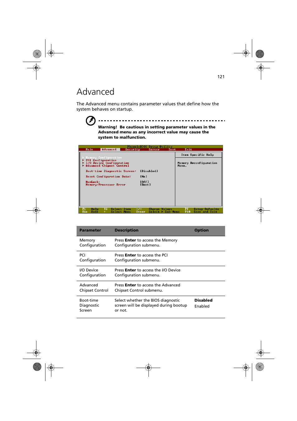 Advanced | Acer Altos G900 User Manual | Page 137 / 248