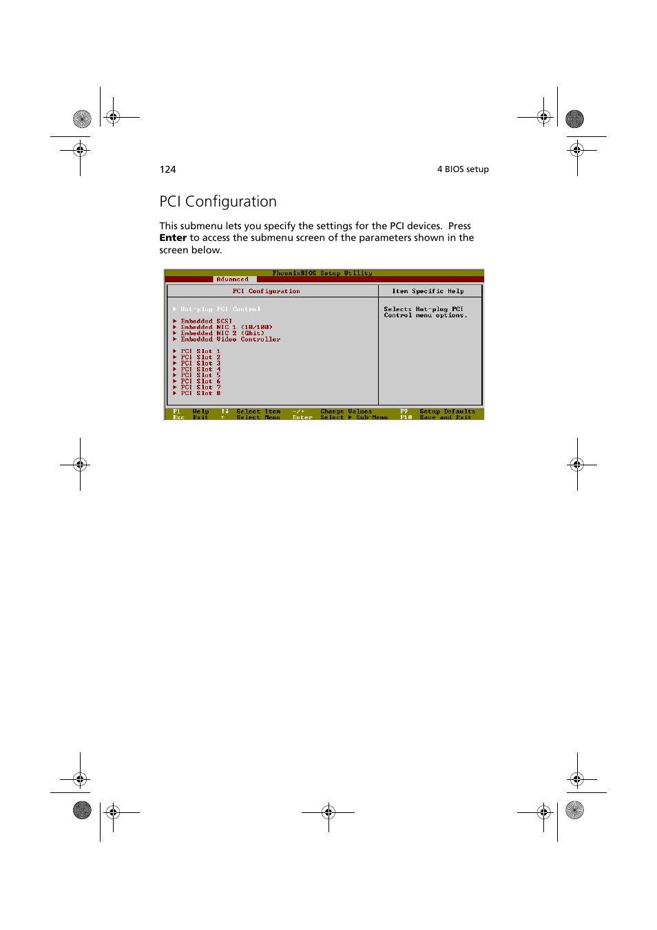 Pci configuration | Acer Altos G900 User Manual | Page 140 / 248