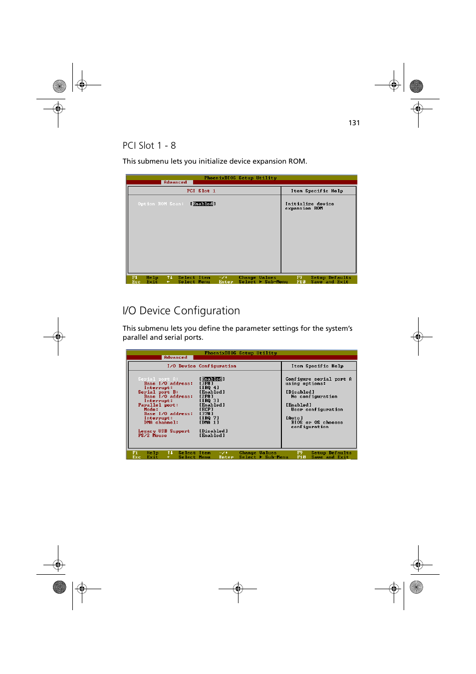 I/o device configuration | Acer Altos G900 User Manual | Page 147 / 248