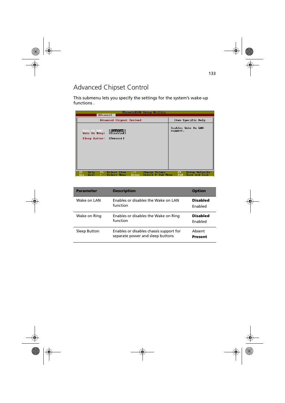 Advanced chipset control | Acer Altos G900 User Manual | Page 149 / 248