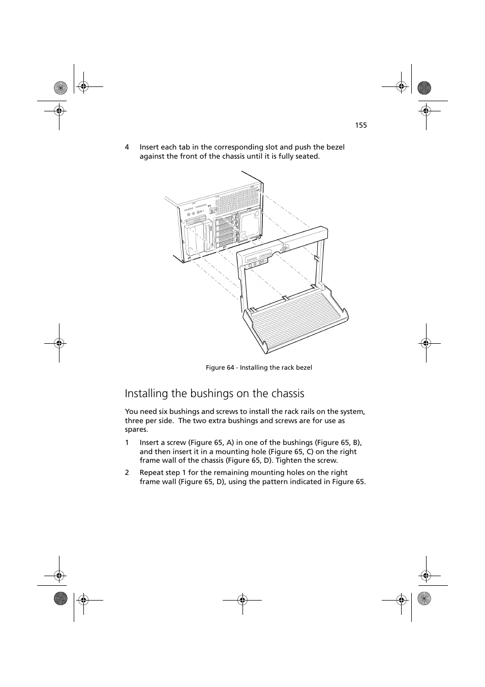 Installing the bushings on the chassis | Acer Altos G900 User Manual | Page 171 / 248