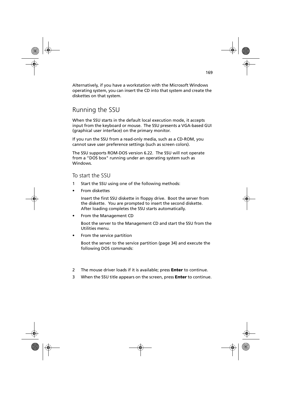 Running the ssu | Acer Altos G900 User Manual | Page 185 / 248