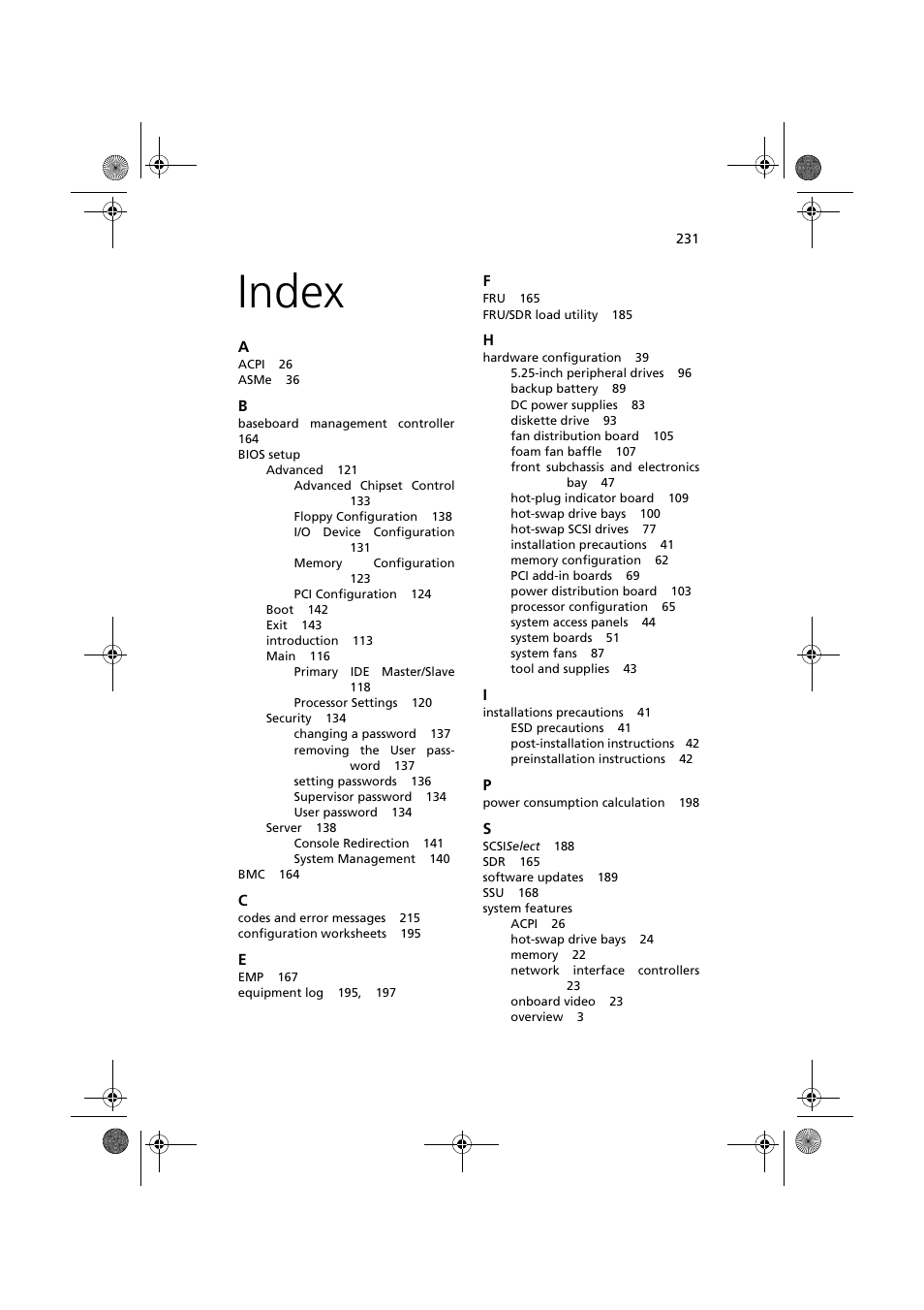 Index | Acer Altos G900 User Manual | Page 247 / 248