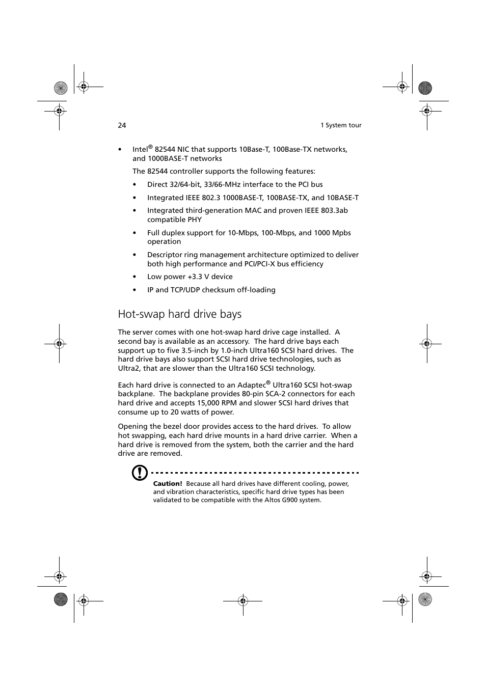 Hot-swap hard drive bays | Acer Altos G900 User Manual | Page 40 / 248